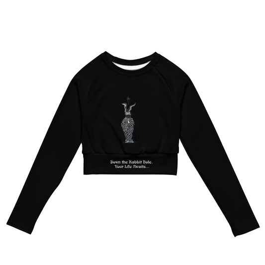 Down the Rabbit Hole - Recycled long-sleeve crop top