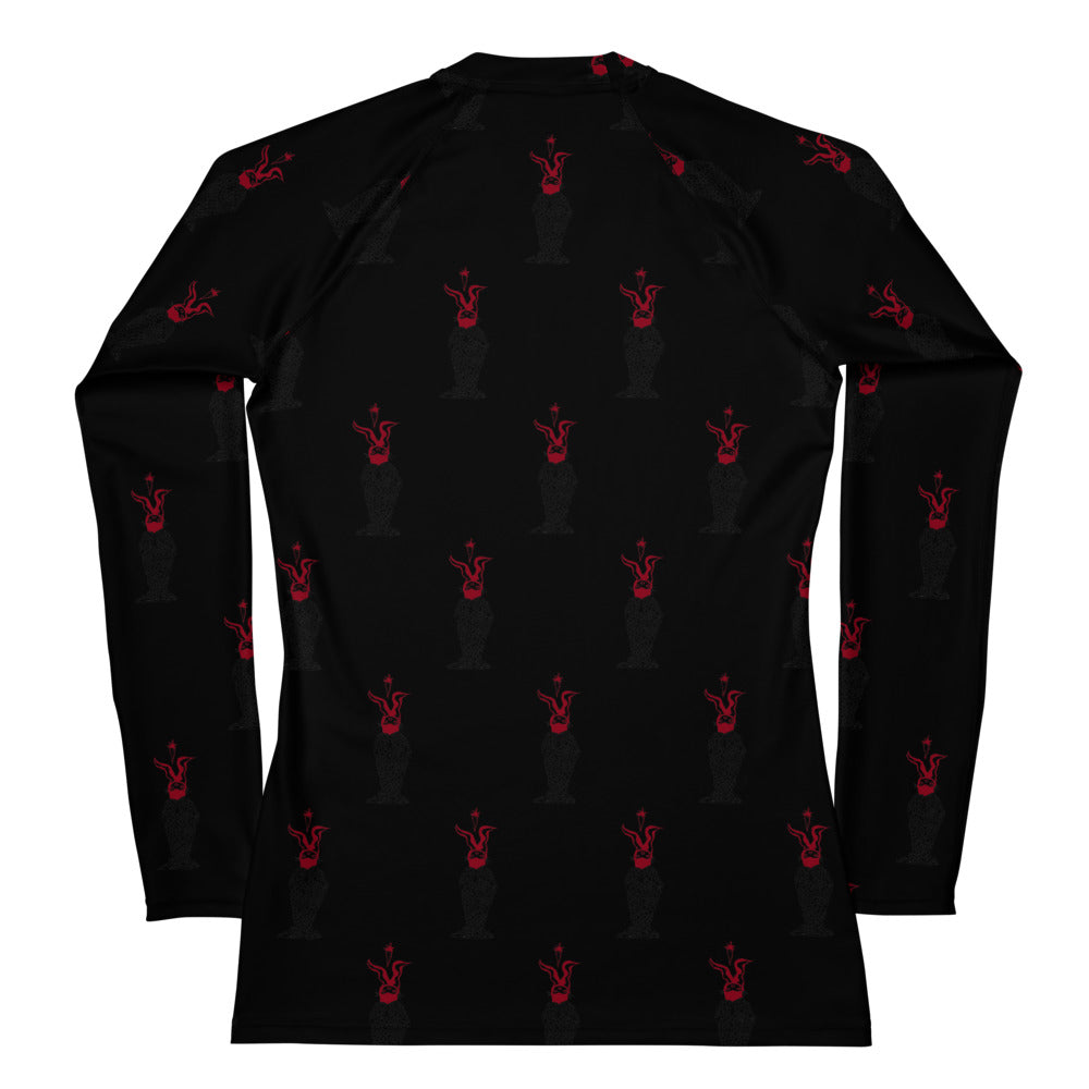 Down the Rabbit Hole (Red) - Women's Rash Guard