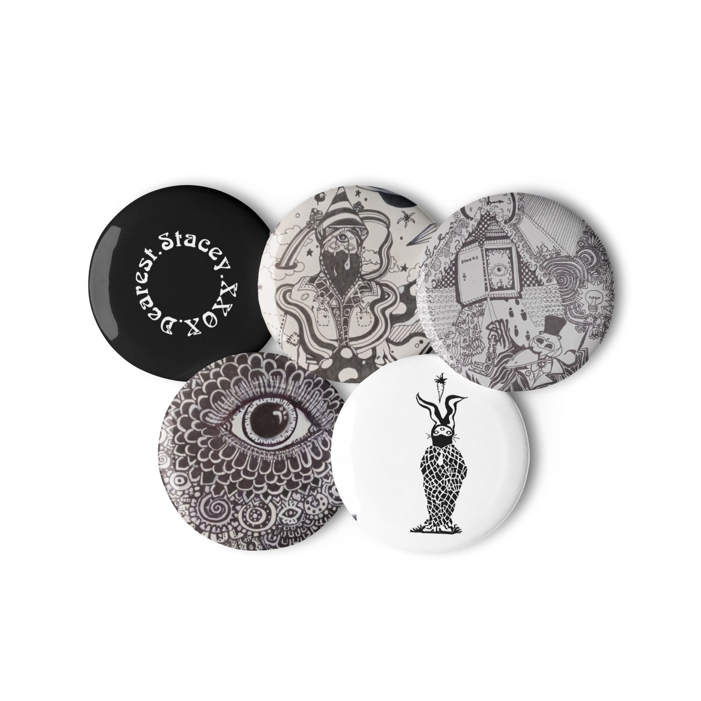 Set of pin buttons